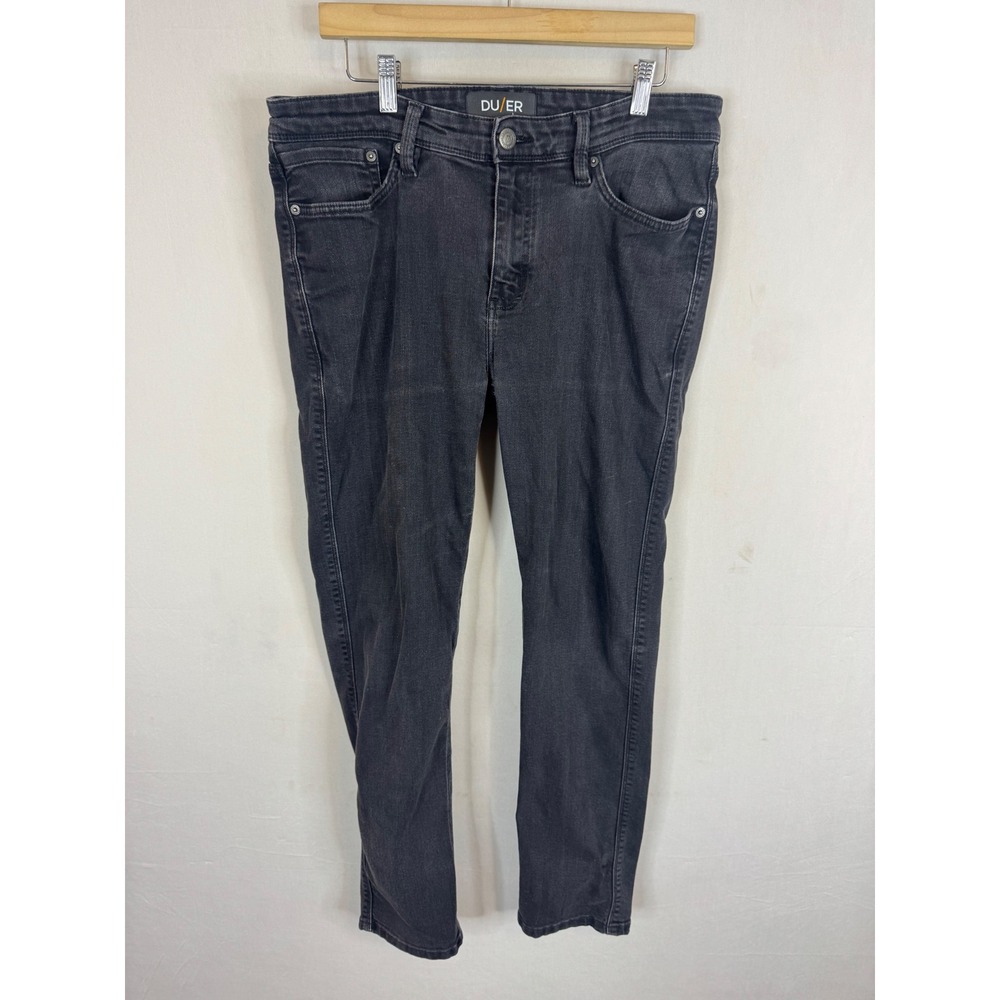 DU/ER L2X Slim Fit Performance Denim Jeans Faded Black 34x30 Coolmax Tech